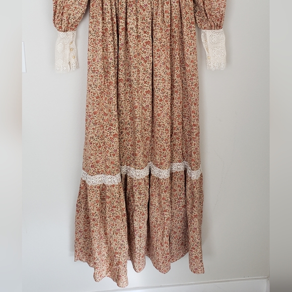 Prairie Dress Vintage 1970s 1980s hand crafted medium - Picture 7 of 8
